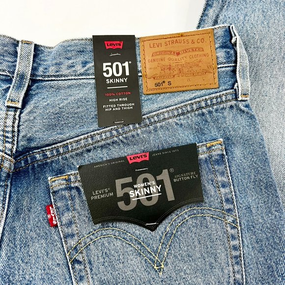 Levis Premium 501 Skinny Women Jeans 29 x 28 NWT - Picture 9 of 9